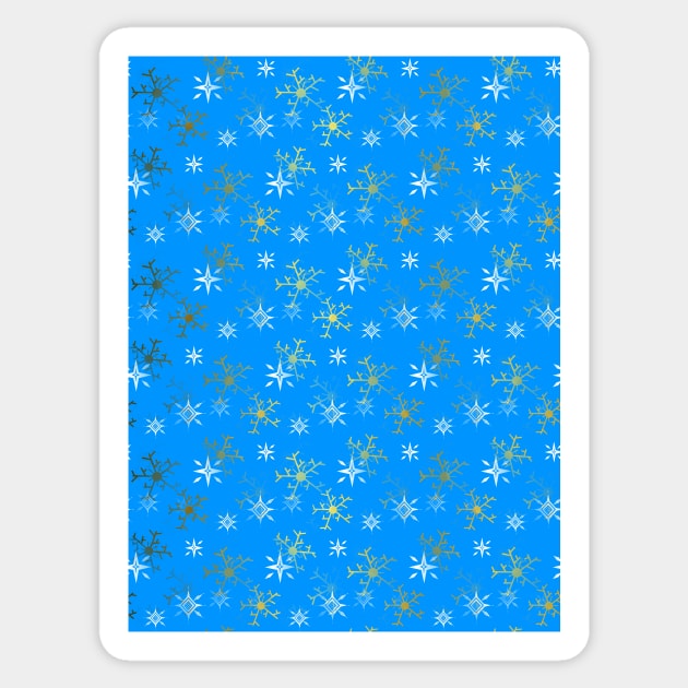 SNOWFLAKES Pattern Gold And White Sticker by SartorisArt1